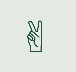 good enough logo of a hand making peace sign